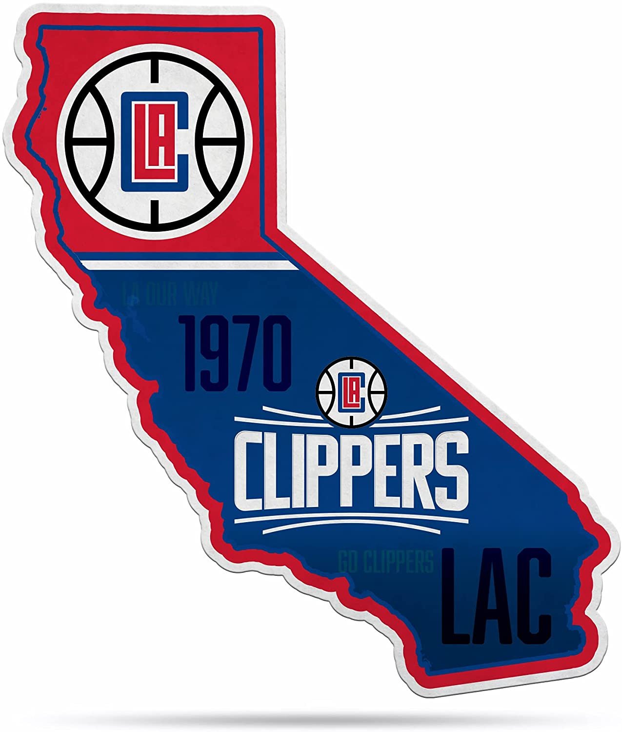 Los Angeles Clippers Soft Felt Pennant, State Design, Shape Cut, 18 Inch, Easy To Hang 1