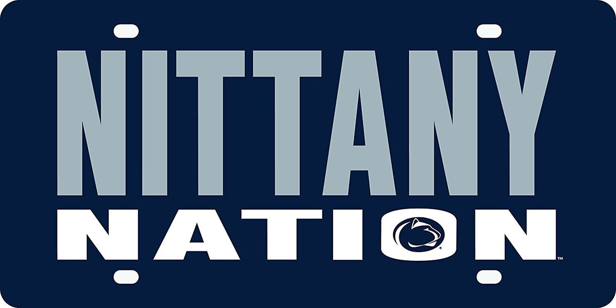 Penn State University Nittany Lions Premium Laser Cut Tag License Plate, Nation, Mirrored Acrylic Inlaid, 6x12 Inch 1