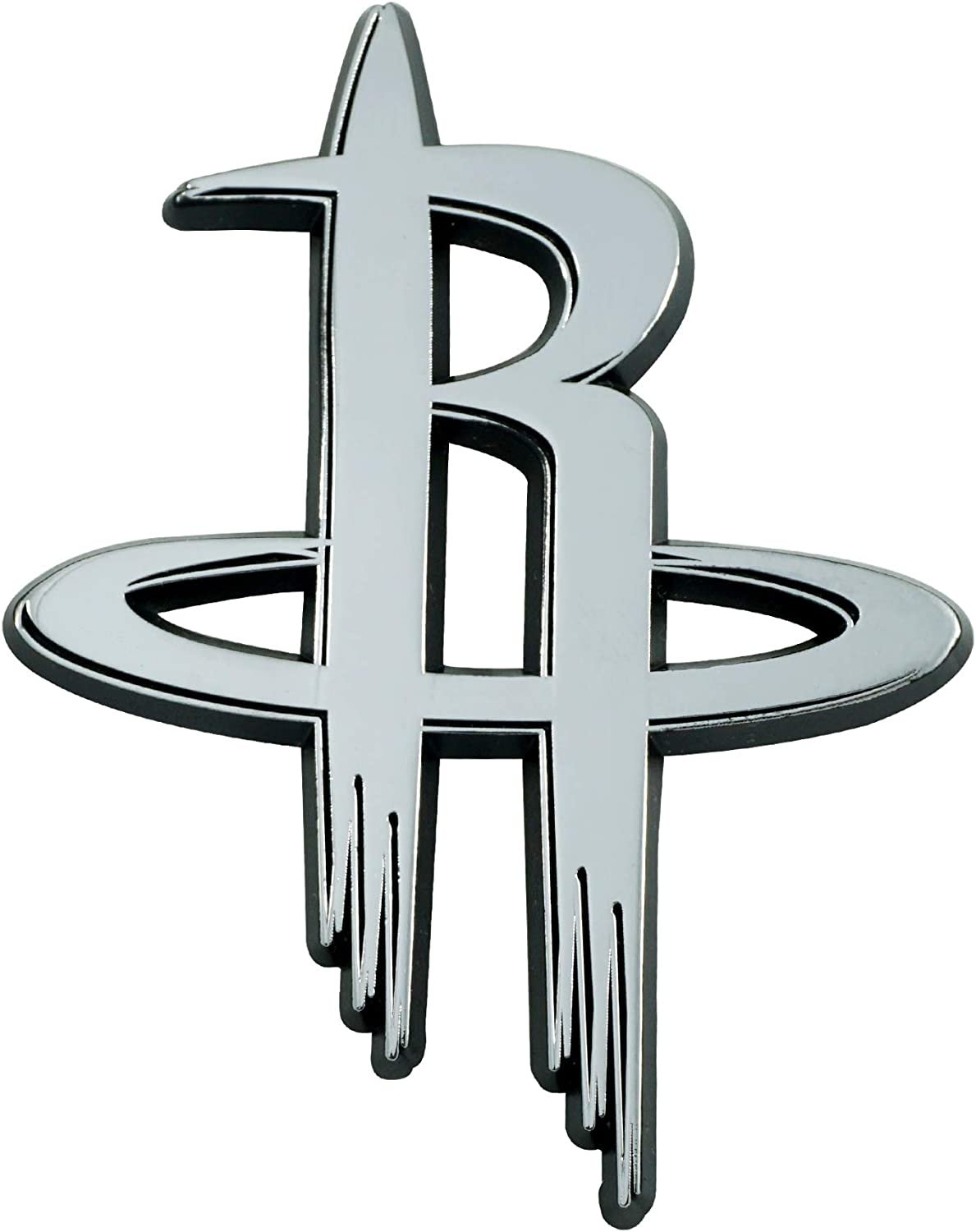 Houston Rockets Solid Metal Raised Auto Emblem Decal Adhesive Backing 1