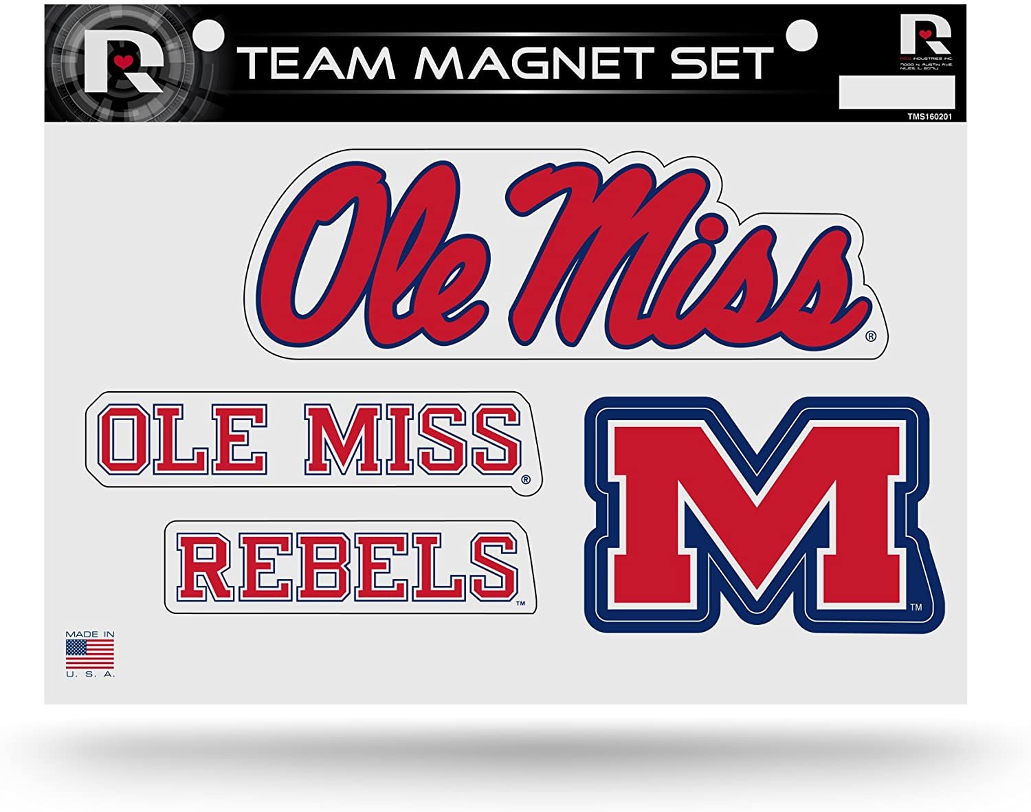 Mississippi Rebels Ole Miss University of Multi Magnet Sheet Shape Cut 8x11 Inch 1