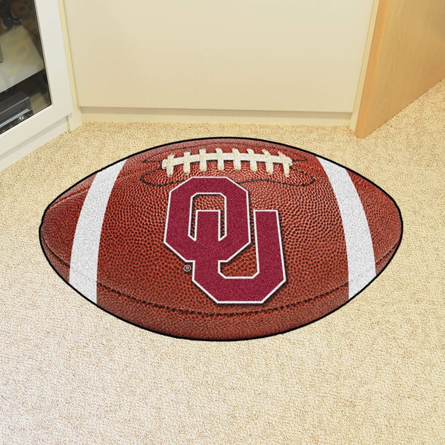 University of Oklahoma Sooners Floor Mat Area Rug, 20x32 Inch, Non-Skid Backing, Football Design 2