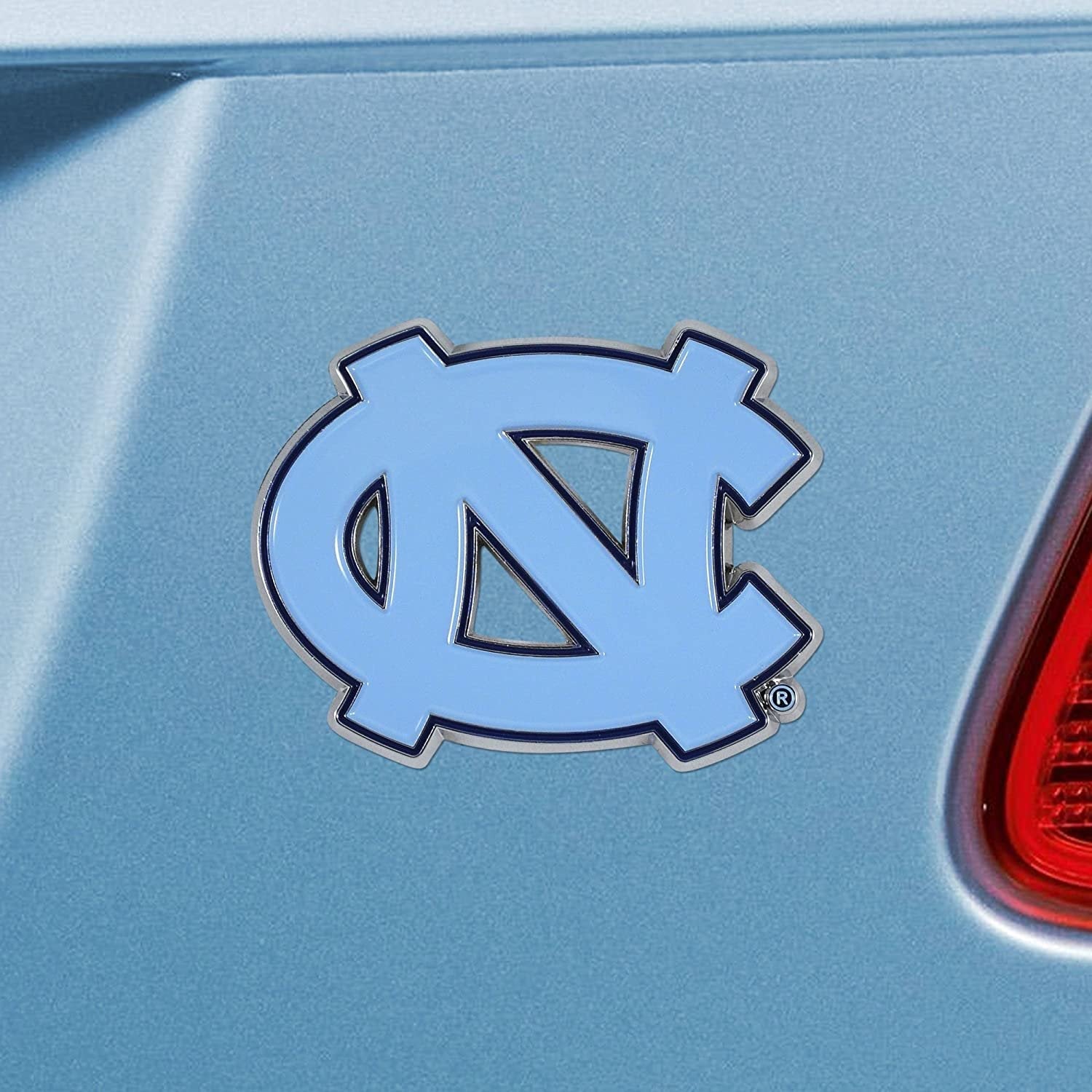 University of North Carolina Tar Heels Premium Solid Metal Raised Auto Emblem, Team Color, Shape Cut, Adhesive Backing 2