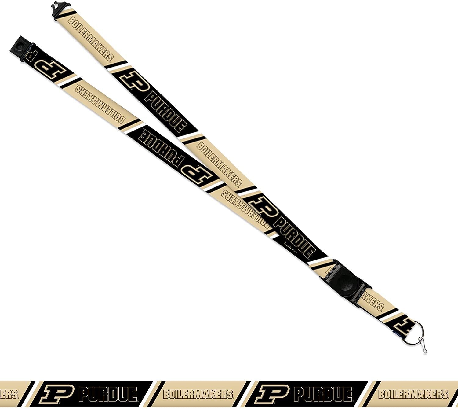 Purdue University Boilermakers Lanyard Keychain Double Sided 18 Inch Button Clip Safety Breakaway