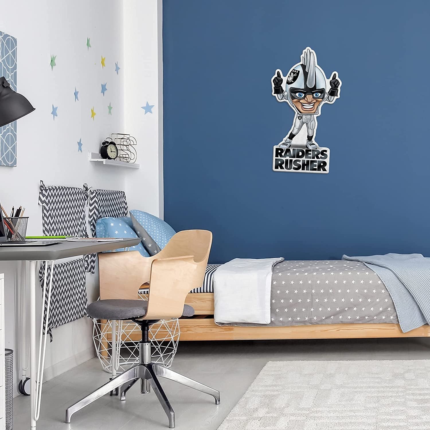 Rico Industries NFL Las Vegas Raiders Shape Cut Mascot Pennant - Home, Living Room, Bedroom, Mancave Decor - Soft Felt Material - Made