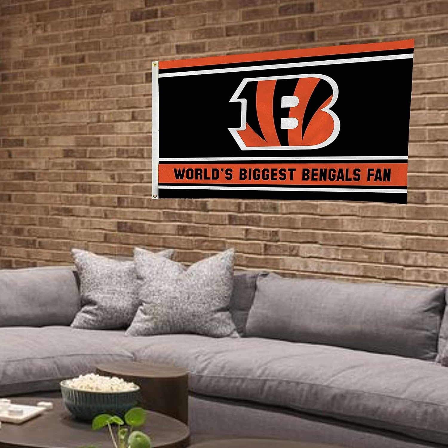 Cincinnati Bengals 3x5 Feet Flag Banner, World's Biggest Fan, Metal Grommets, Single Sided, Indoor or Outdoor Use 4