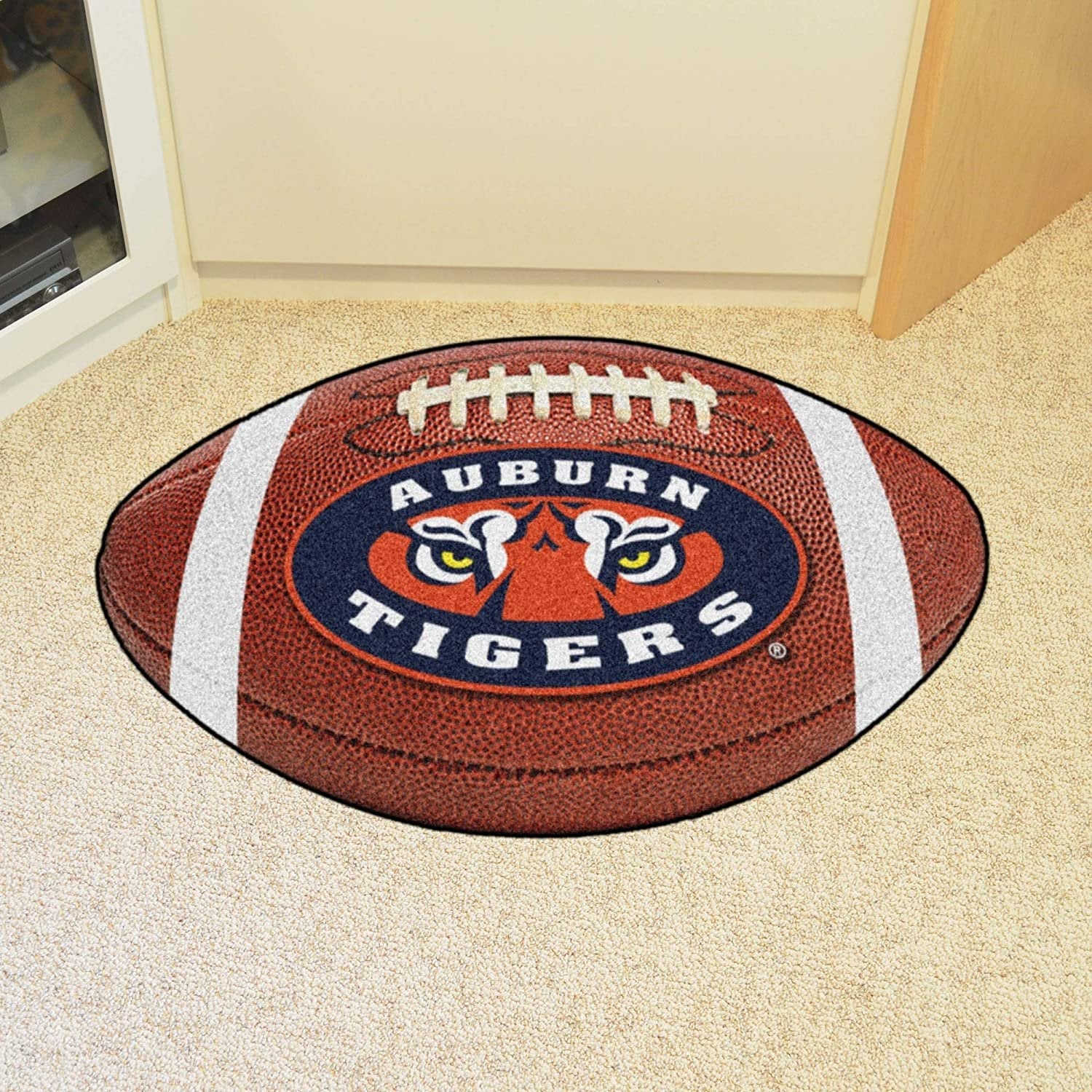 Auburn University Tigers Floor Mat Area Rug, 20x32 Inch, Non-Skid Backing, Football Design 2