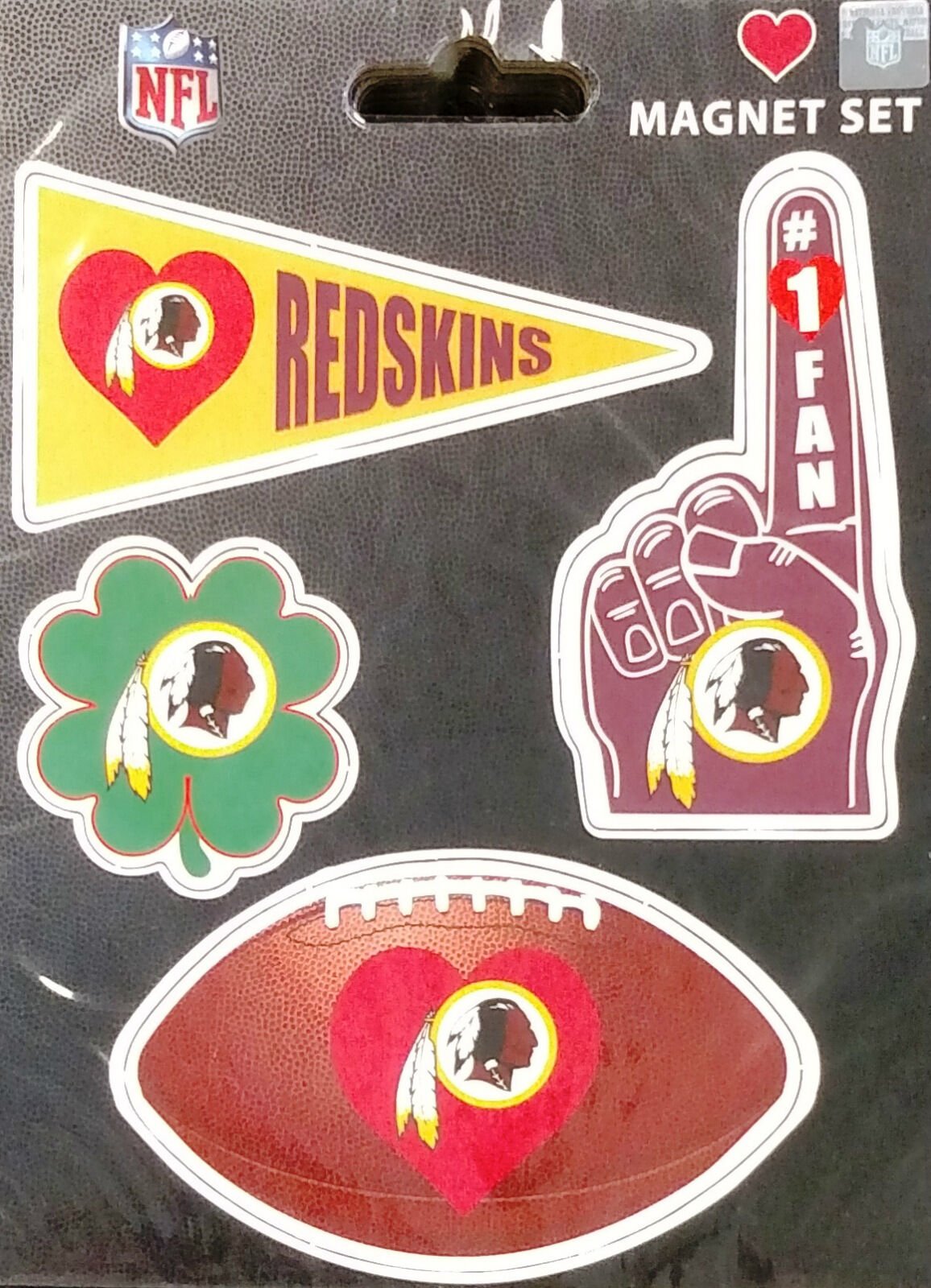 Washington Redskins 4-Pack Team Magnet Sheet Auto Home Heavy Duty Football 1
