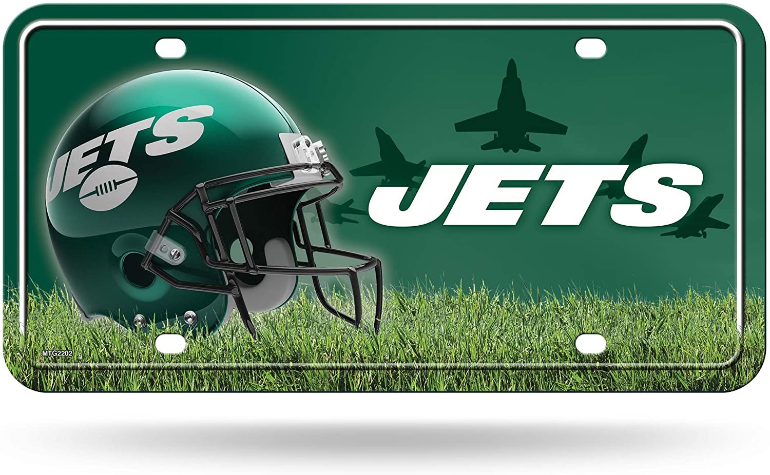 New York Jets Metal Auto Tag License Plate, Field Design, 6x12 Inch 1