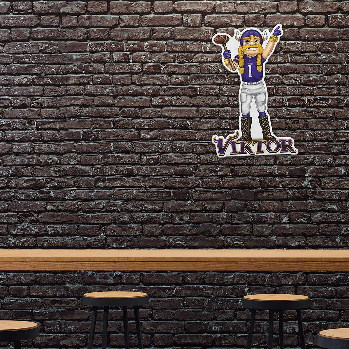 Minnesota Vikings Soft Felt Pennant, Mascot Design, Shape Cut, 18 Inch, Easy To Hang 3