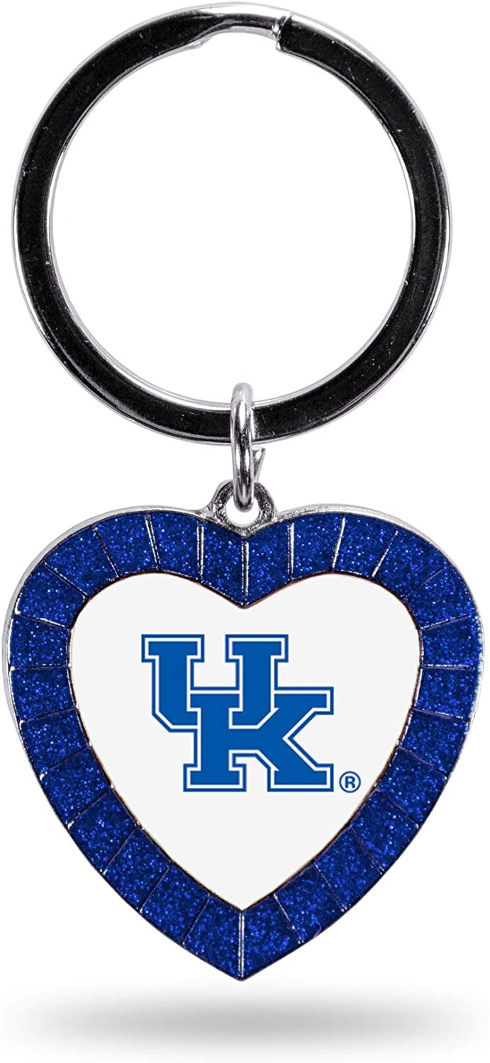 NCAA Kentucky Wildcats NCAA Rhinestone Heart Colored Keychain, Royal, 3-inches in length 1