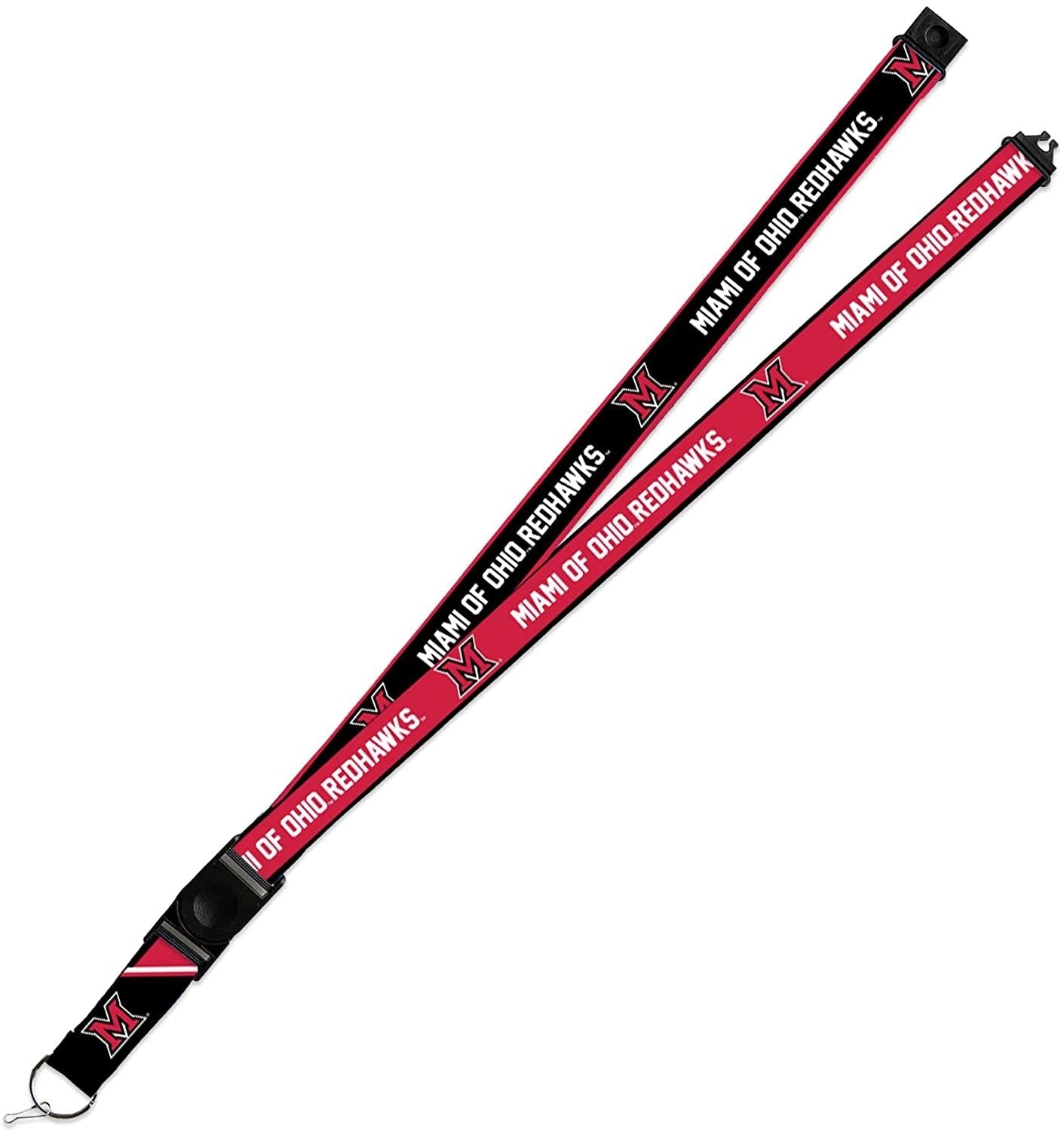 University of Miami of Ohio Redhawks Lanyard Keychain Double Sided Breakaway Safety Design Adult 18 Inch 1