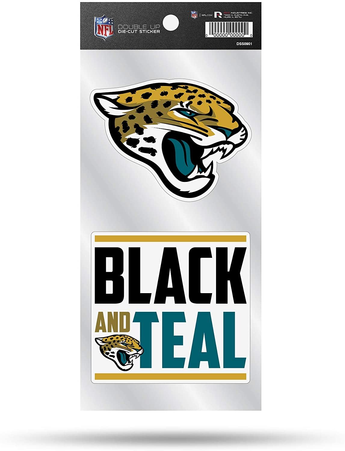 Jacksonville Jaguars Double Up Die Cut 2-Piece Sticker Sheet 1