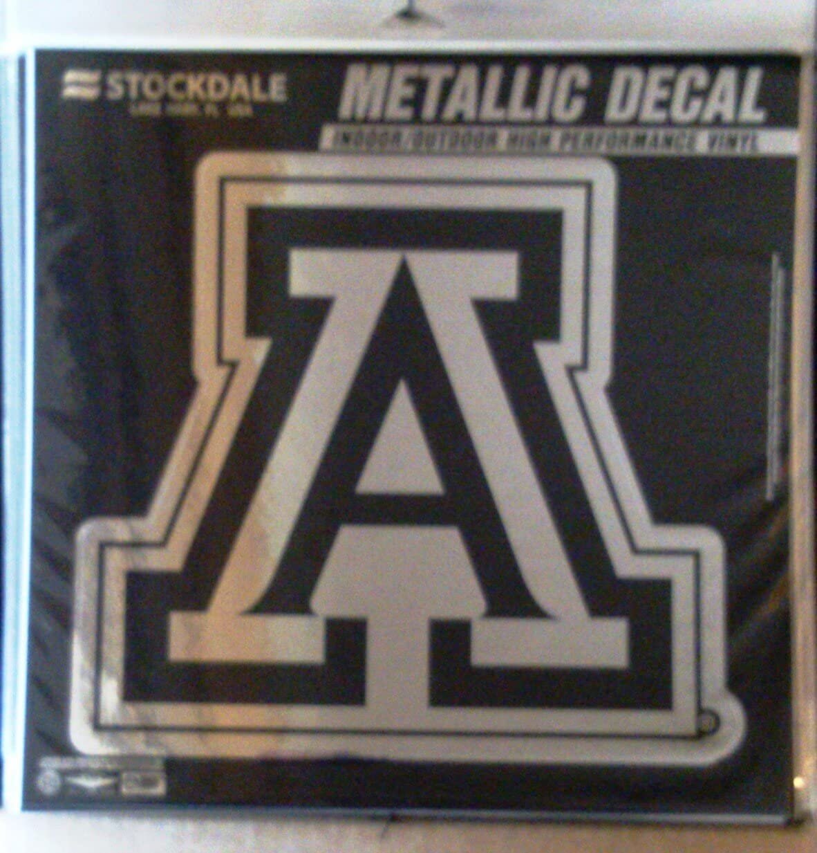 University of Arizona Wildcats 6 Inch Decal Sticker, Metallic Chrome Shimmer Design