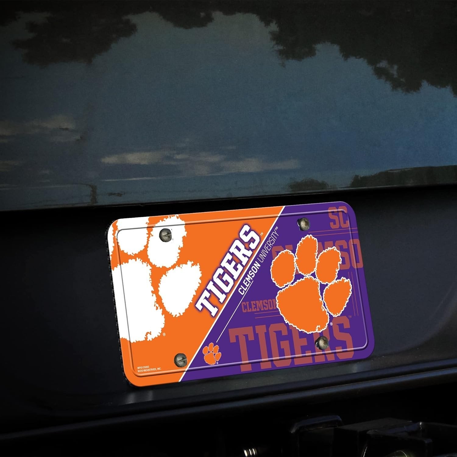 Clemson University Tigers Metal Tag License Plate, 12x6 Inch, Pre-drilled Holes 3