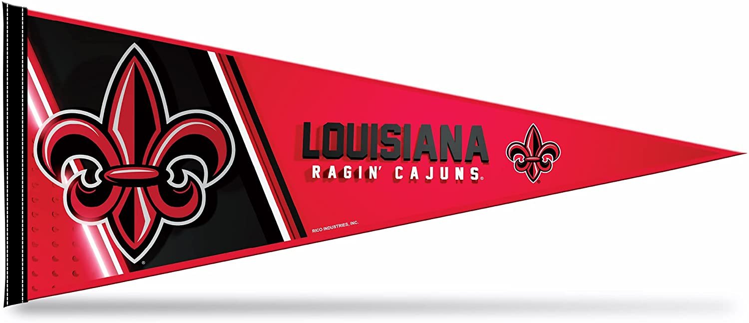 University of Louisiana Lafayette Ragin Cajuns Soft Felt Pennant, 12x30 Inch, Easy To Hang