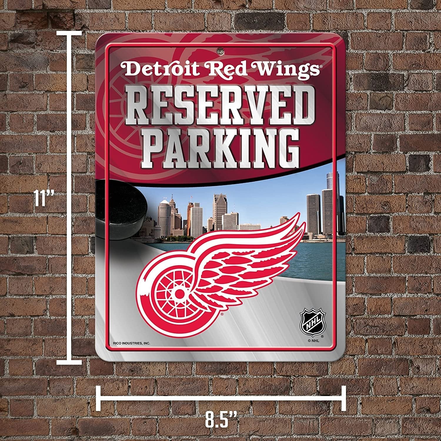 Detroit Red Wings Metal Parking Novelty Wall Sign 8.5 x 11 Inch 6
