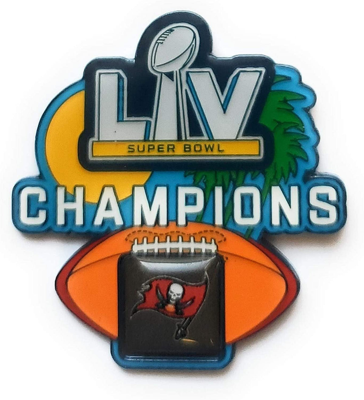 Tampa Bay Buccaneers Super Bowl LV Champions Metal Hat Lapel Pin Football Design Logo 1
