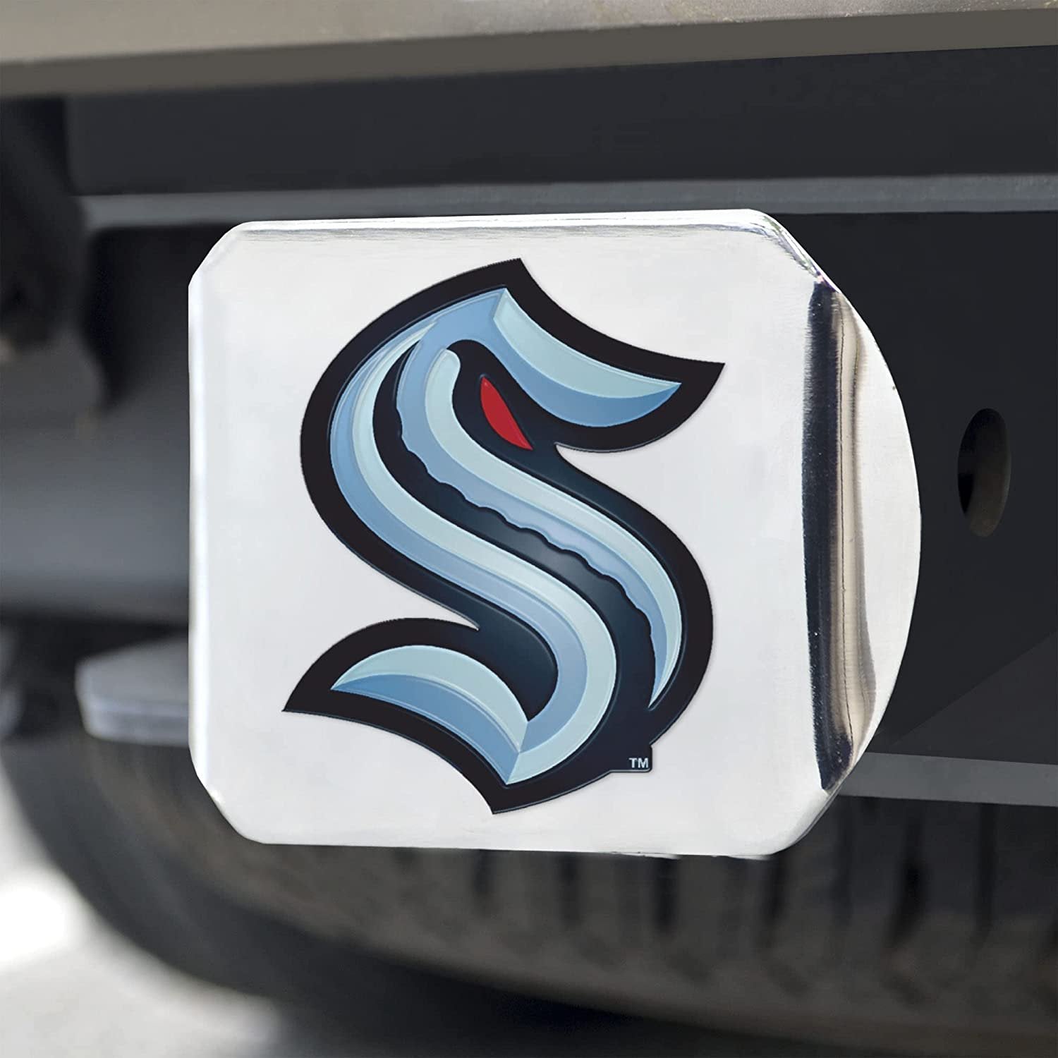 Seattle Kraken Hitch Cover Solid Metal with Raised Color Metal Emblem 2" Square Type III