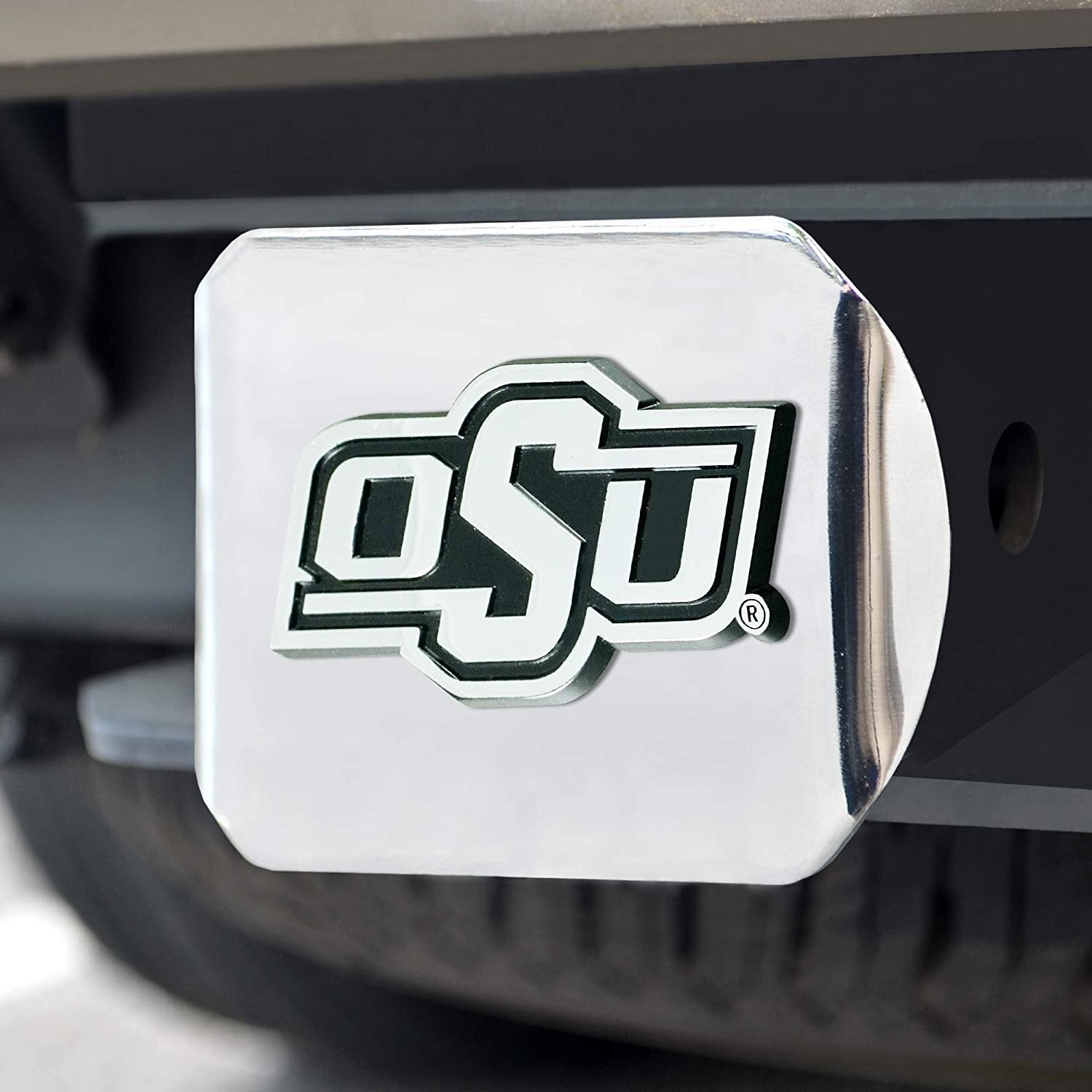 Oklahoma State Cowboys Hitch Cover Solid Metal with Raised Chrome Metal Emblem 2" Square Type III University