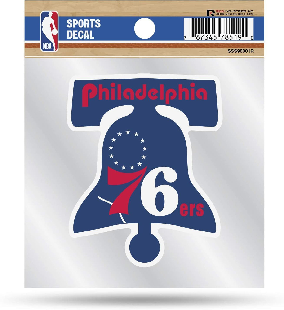 Philadelphia 76ers 4x4 Decal Sticker Retro Logo Premium with Clear Backing Flat Vinyl Auto Home NBA 1