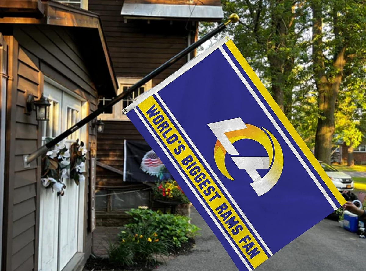 Los Angeles Rams 3x5 Feet Flag Banner, World's Biggest Fan, Metal Grommets, Single Sided, Indoor or Outdoor Use 2