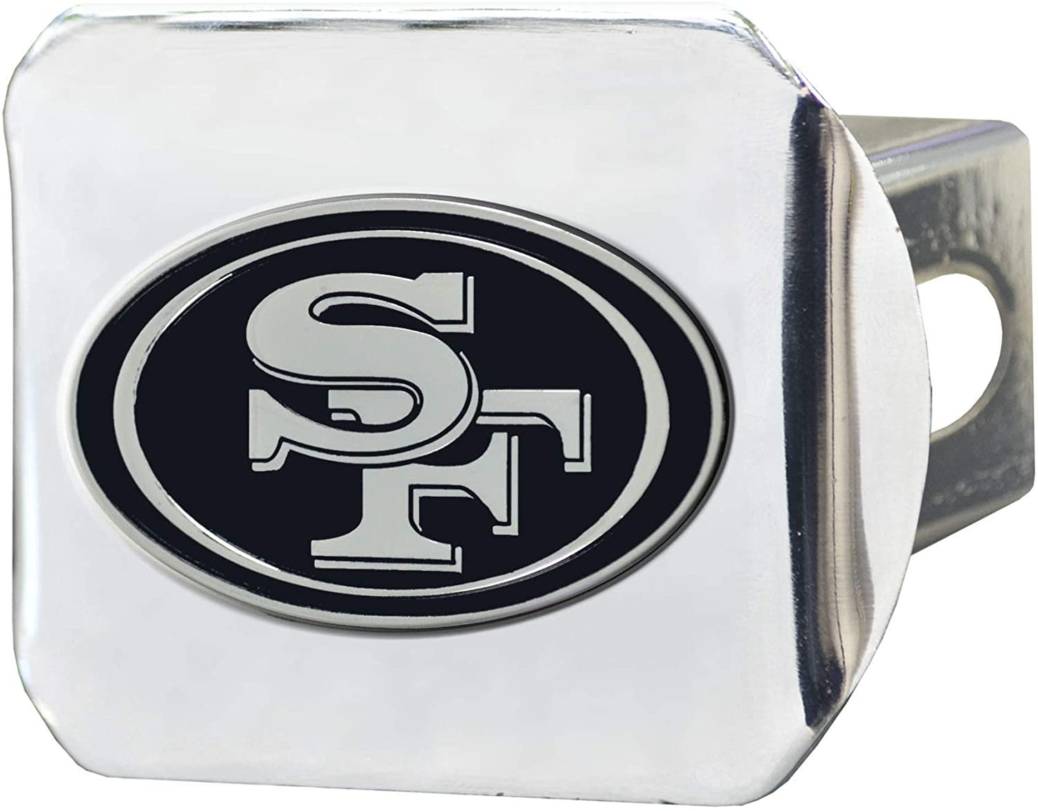 FANMATS - 15626 NFL San Francisco 49ers Metal Hitch Cover, Chrome, 2" Square Type III Hitch Cover