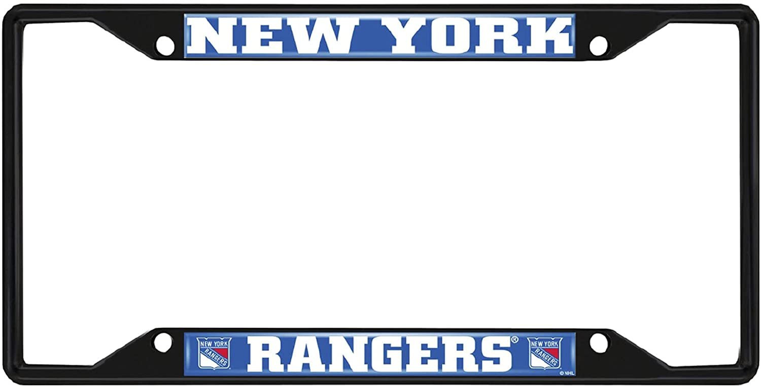FANMATS 31387 New York Rangers Metal License Plate Frame Black Finish