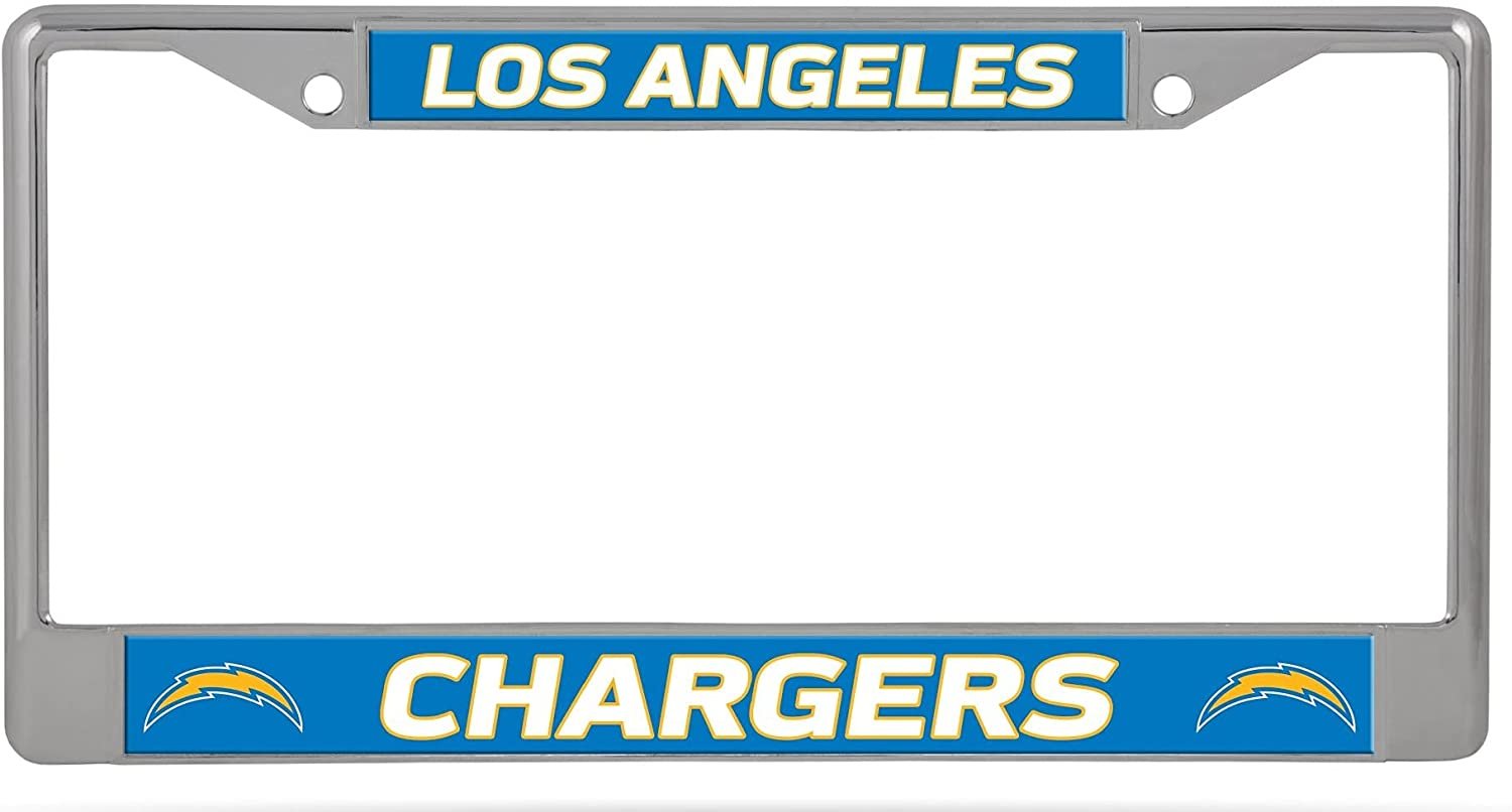 Los Angeles Chargers Premium Metal License Plate Frame Chrome Tag Cover, 12x6 Inch 1