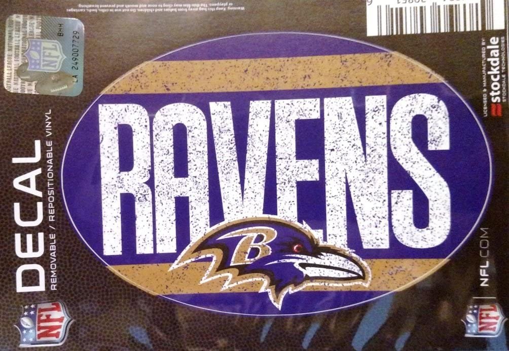 Baltimore Ravens 5"x7" VINTAGE Repositionable Vinyl Decal Auto Home Football 1