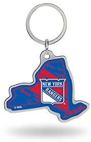 New York Rangers Metal Keychain State Shaped