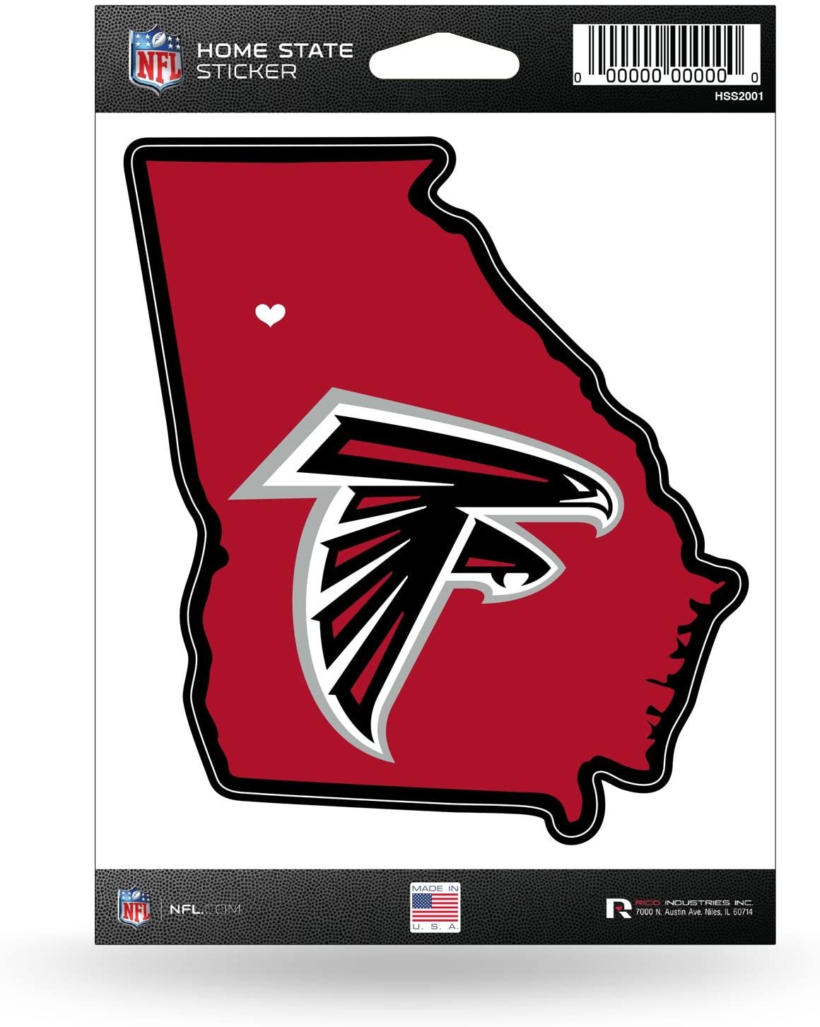 Atlanta Falcons 5 Inch Sticker Decal, Home State Design, Flat Vinyl, Full Adhesive Backing 1