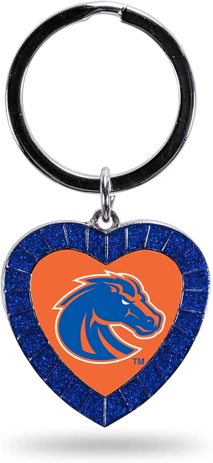 NCAA Boise State Broncos NCAA Rhinestone Heart Colored Keychain, Royal, 3-inches in length