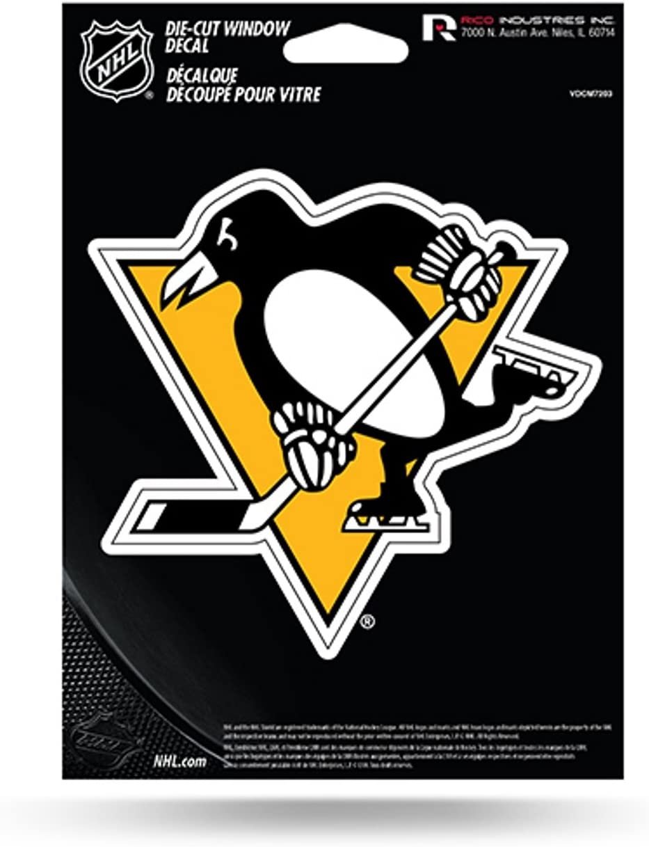 Pittsburgh Penguins 5 Inch Die Cut Flat Vinyl Decal Sticker Adhesive Backing