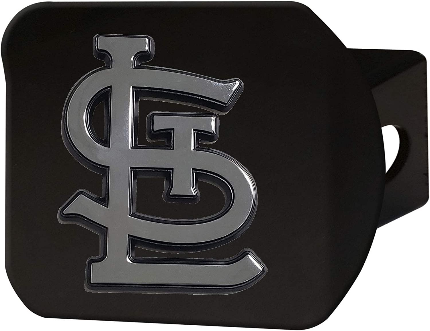 St Louis Cardinals Hitch Cover Solid Metal Black Chrome STL Logo Square Type III