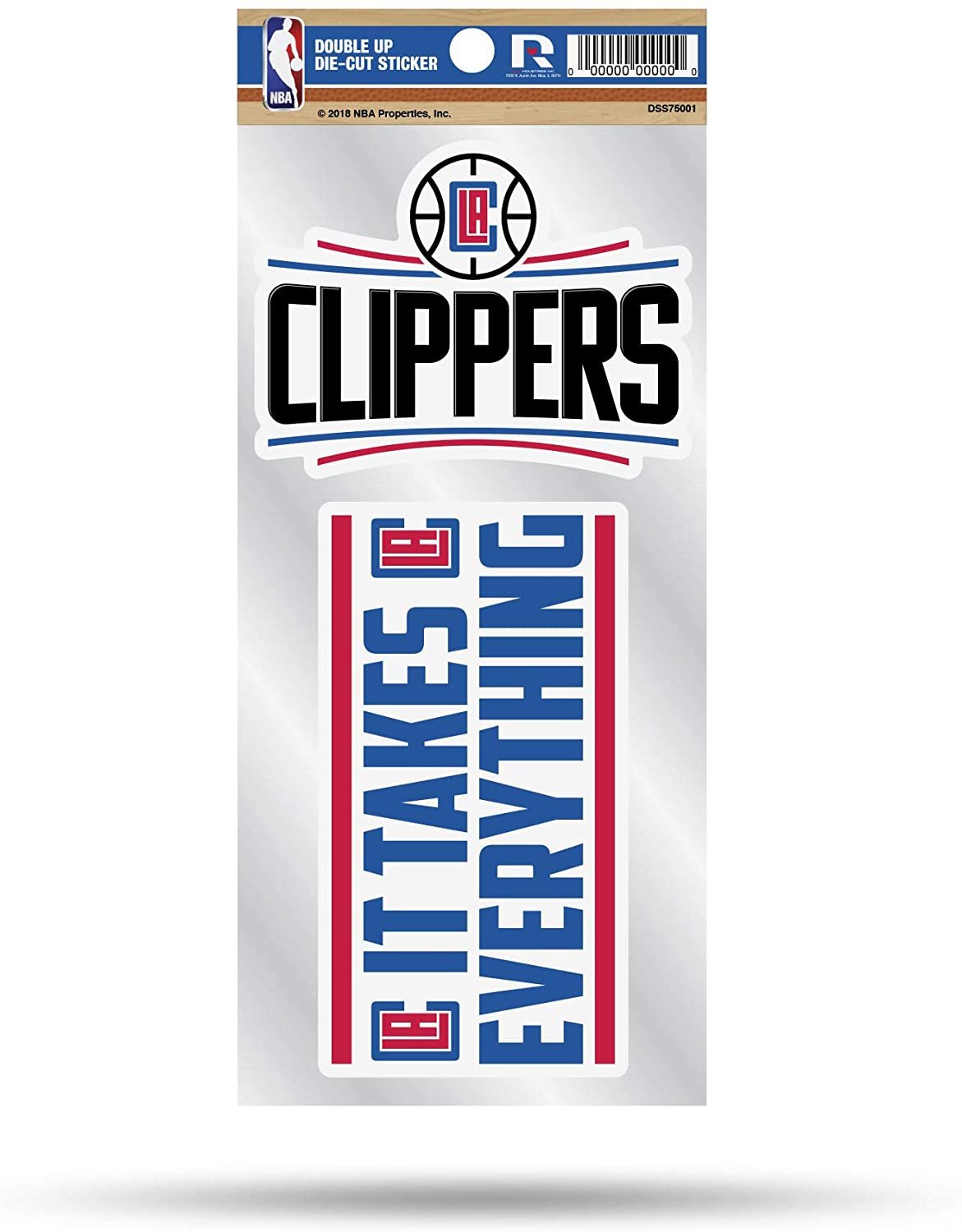 Los Angeles Clippers Double Up Die Cut 2-Piece Sticker Sheet 1