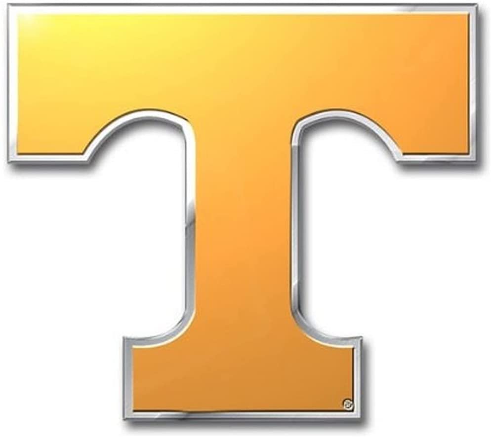 University of Tennessee Volunteers Auto Emblem, Aluminum Metal, Embossed Team Color, Raised Decal Sticker, Full Adhesive Backing