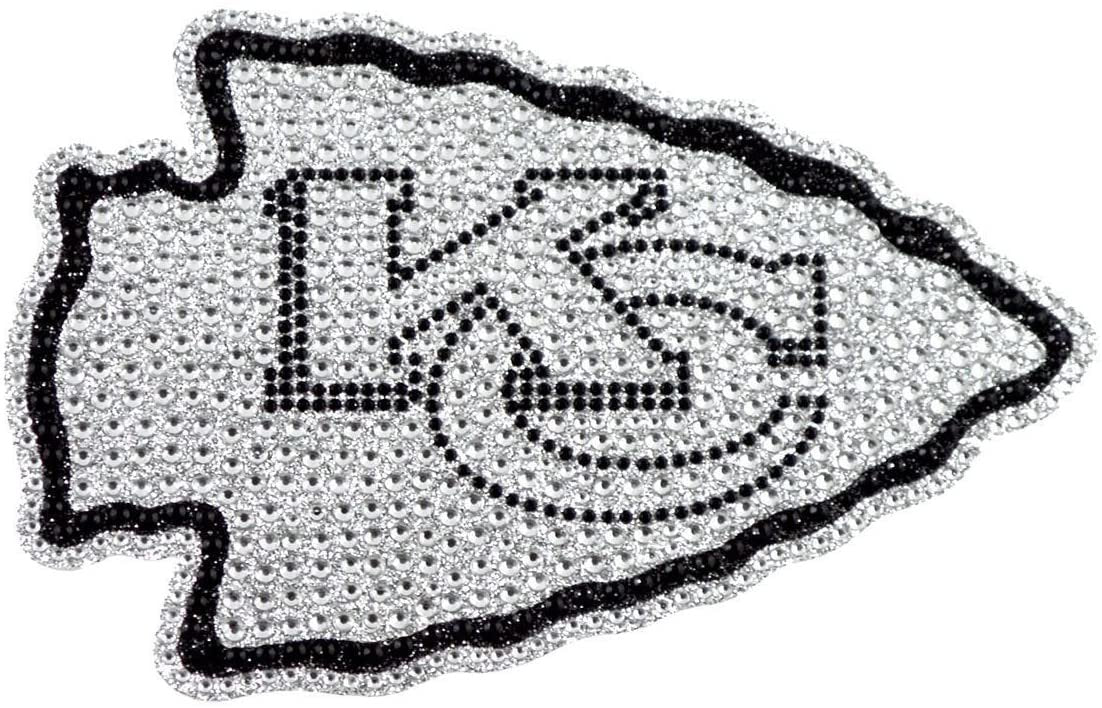 Kansas City Chiefs Silver Chrome Color Auto Emblem Molded Raised Adhesive Tape Backing 2