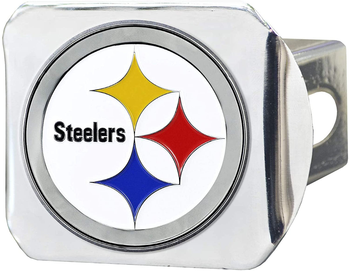 Pittsburgh Steelers Hitch Cover Solid Metal with Raised Color Metal Emblem 2" Square Type III