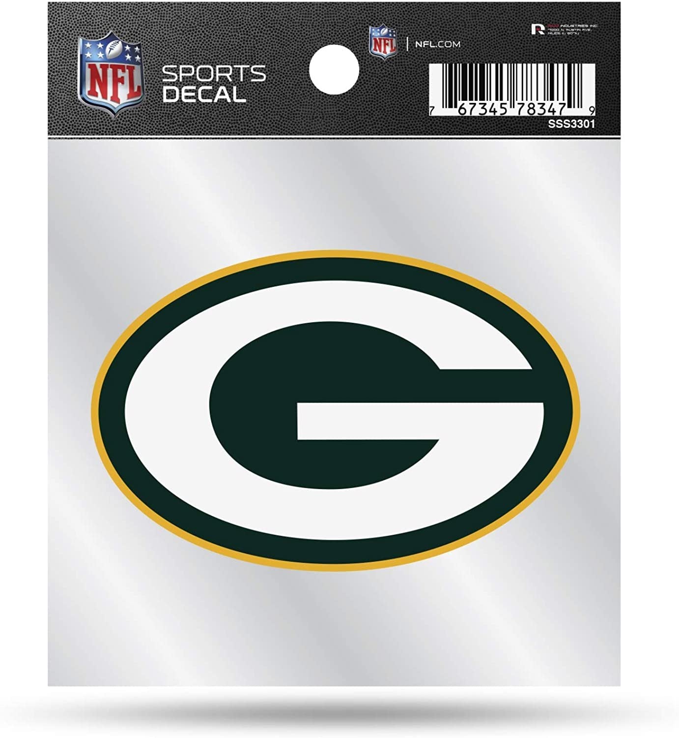 Green Bay Packers Sticker Decal 4x4 Inch Clear Backing Auto Home 1