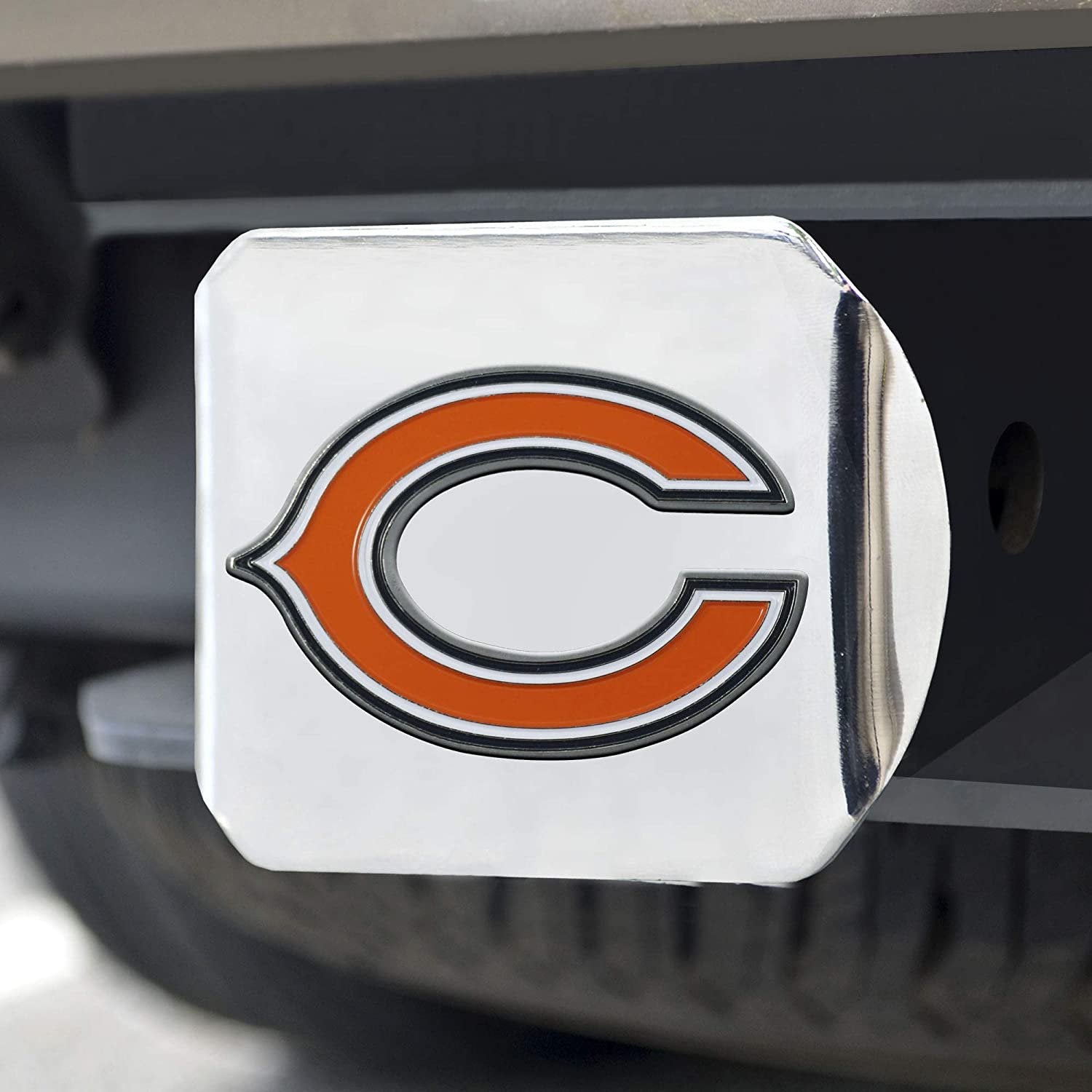 Chicago Bears Hitch Cover Solid Metal with Raised Color Metal Emblem 2" Square Type III
