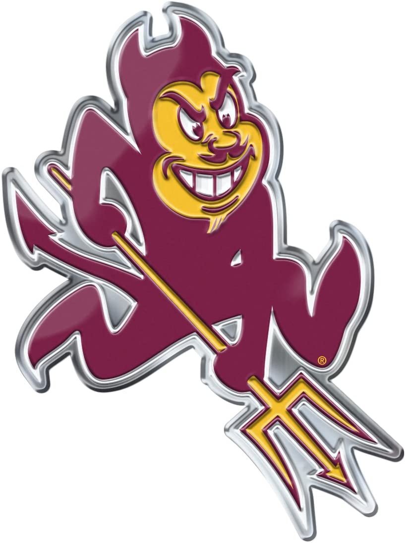 Arizona State University Sun Devils Premium Aluminum Metal Raised Auto Emblem, Alternate Logo, Color Embossed, Full Adhesive Backing 1