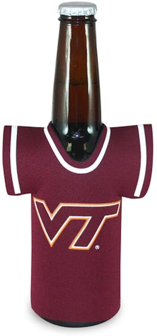 Virginia Tech Hokies 16oz Drink Bottle Cooler Insulated Neoprene Beverage Holder, Team Jersey Design 1