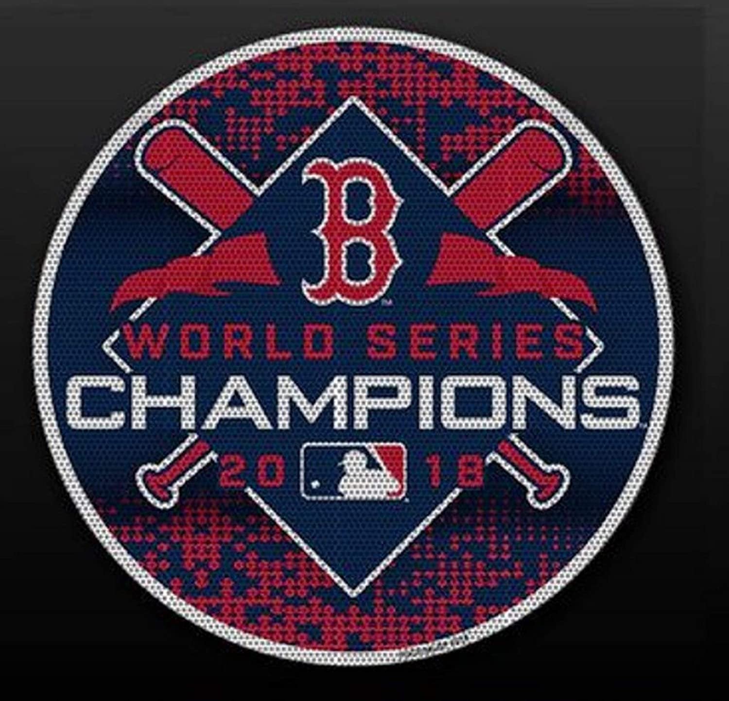 Boston Red Sox 2018 World Series Champions Large Perforated One-Way Vision Window Film Auto Die Cut Glass Decal Emblem Sticker Logo Baseball 1