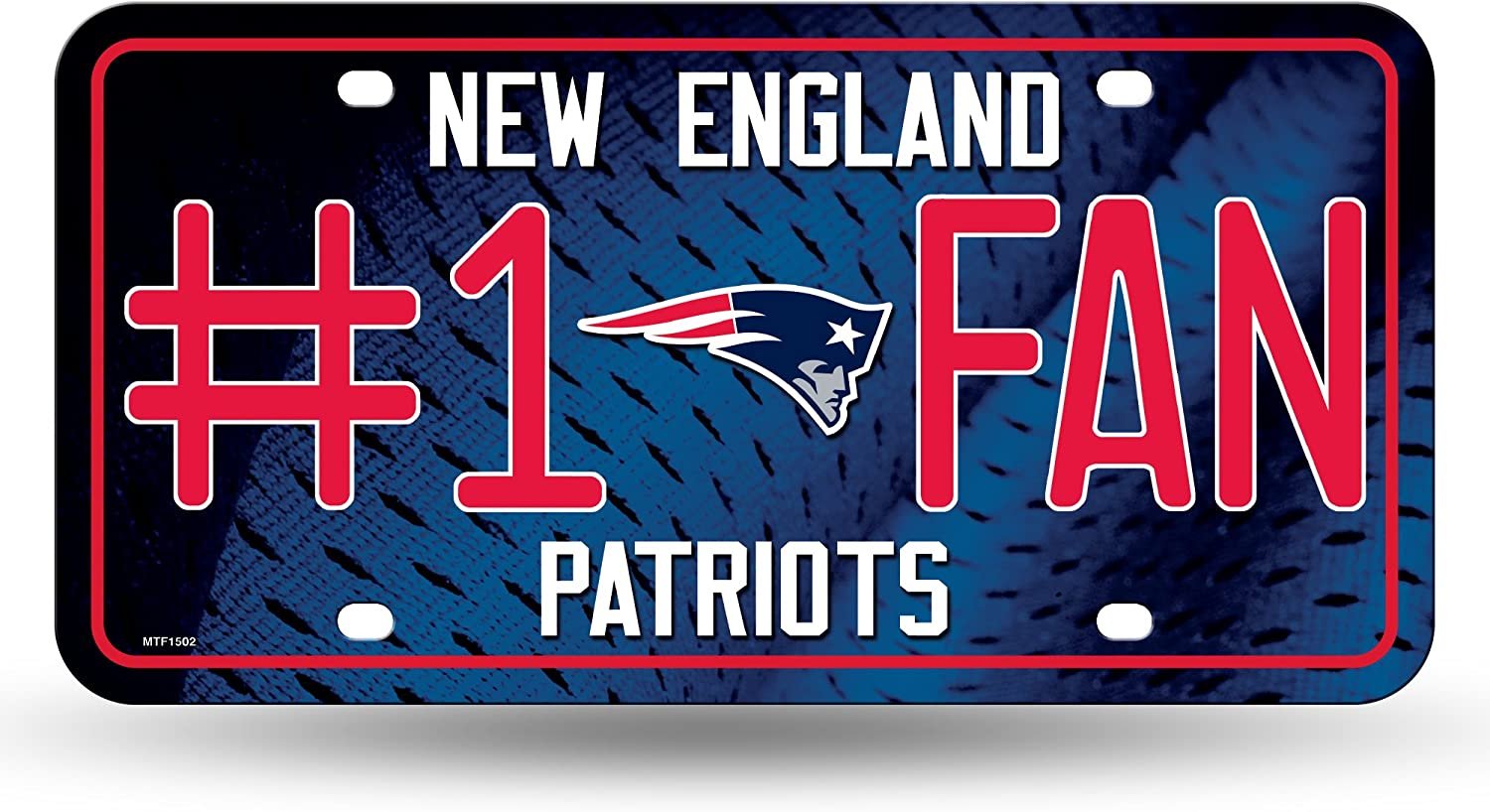New England Patriots #1 Fan Metal Tag License Plate Novelty 12x6 Inch 1