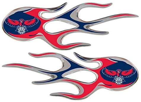 Atlanta Hawks 2-pack Micro Flame Flames Auto Decal Emblem Basketball