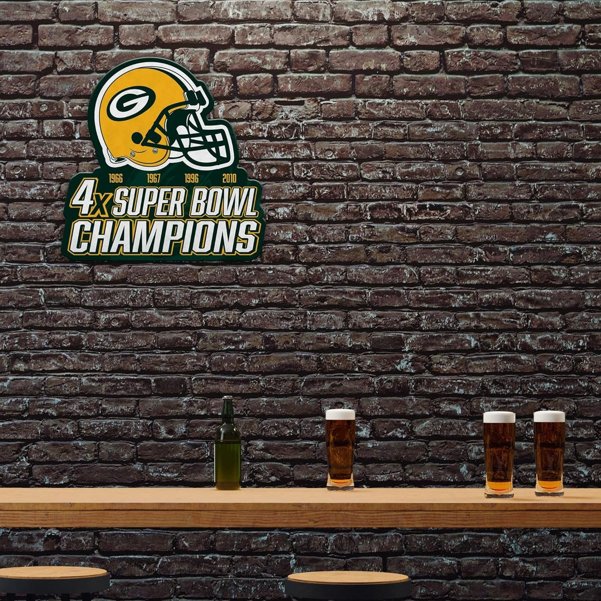Rico Industries NFL Football Green Bay Packers Champ Shape Cut Pennant - Home and Living Room Décor - Soft Felt EZ to Hang 2