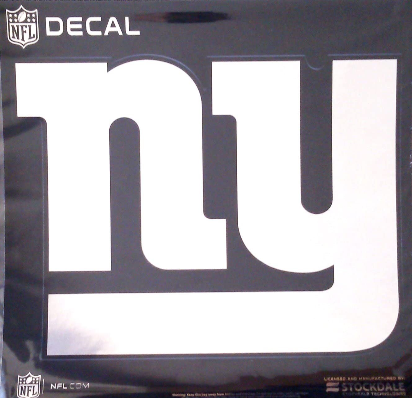 New York Giants 12 Inch Decal Sticker, Metallic Chrome Shimmer Design, Vinyl Die Cut, Auto Home 1