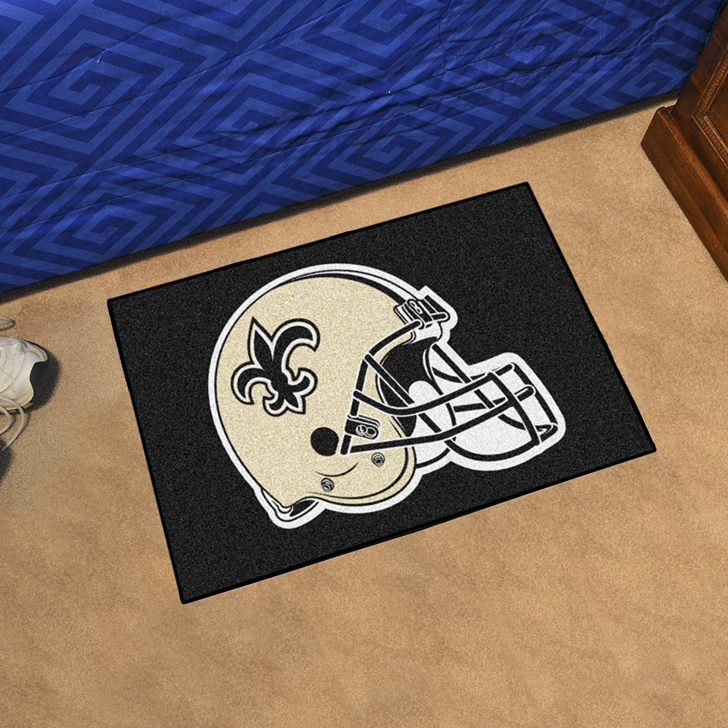 New Orleans Saints Floor Mat Area Rug, 20x30 Inch, Nylon, Anti-Skid Backing 2