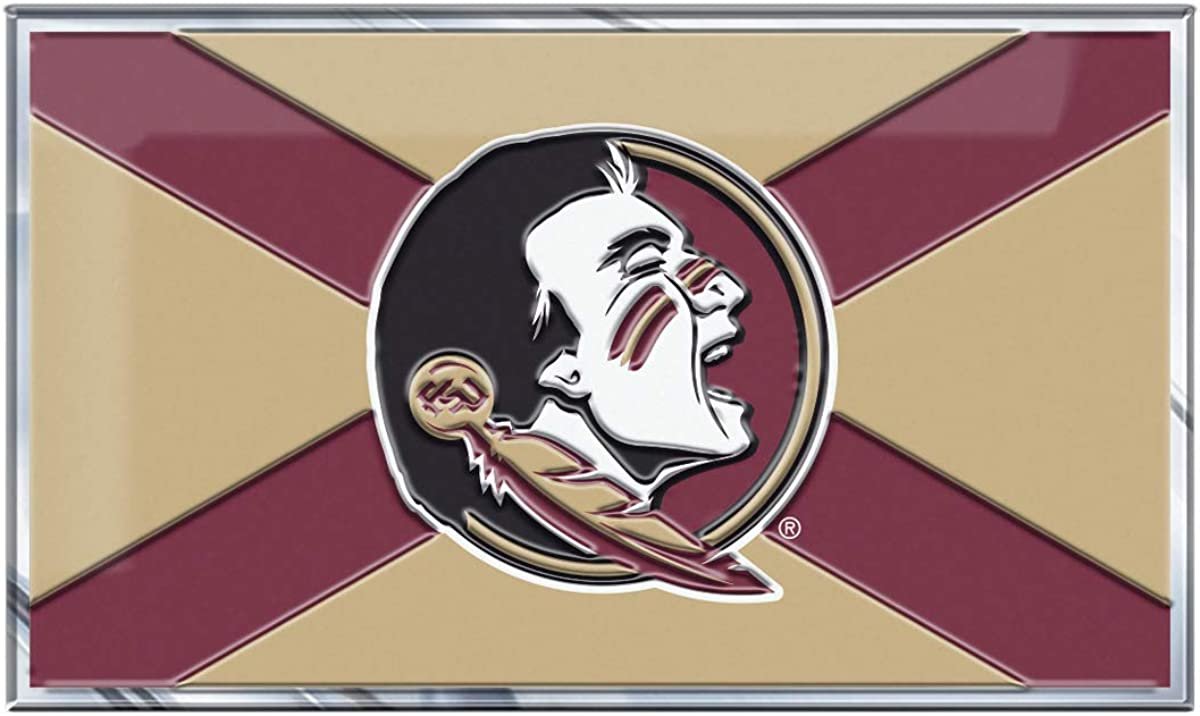 Florida State University Seminoles Color Auto Emblem State Flag Design Aluminum Metal 1