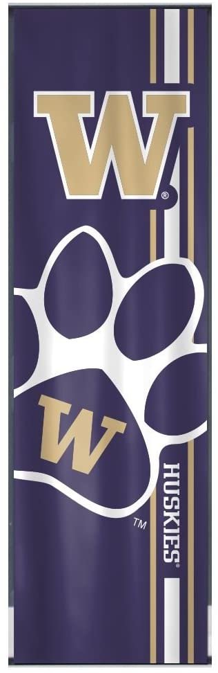 University of Washington Huskies Door Banner Flag, 84 x 24 Inch, Elastic Straps on Back, House or Office 1